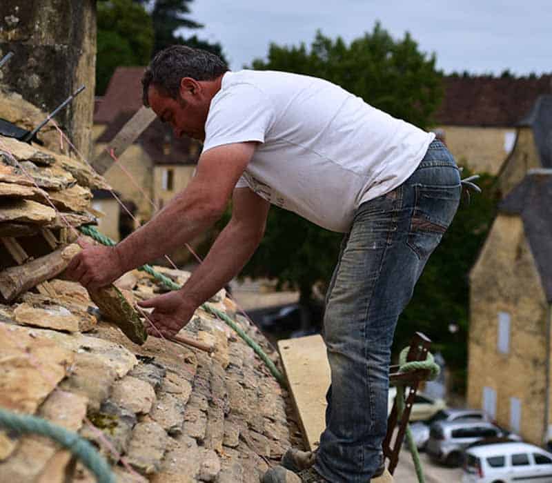 Chapoulie lauze - travail